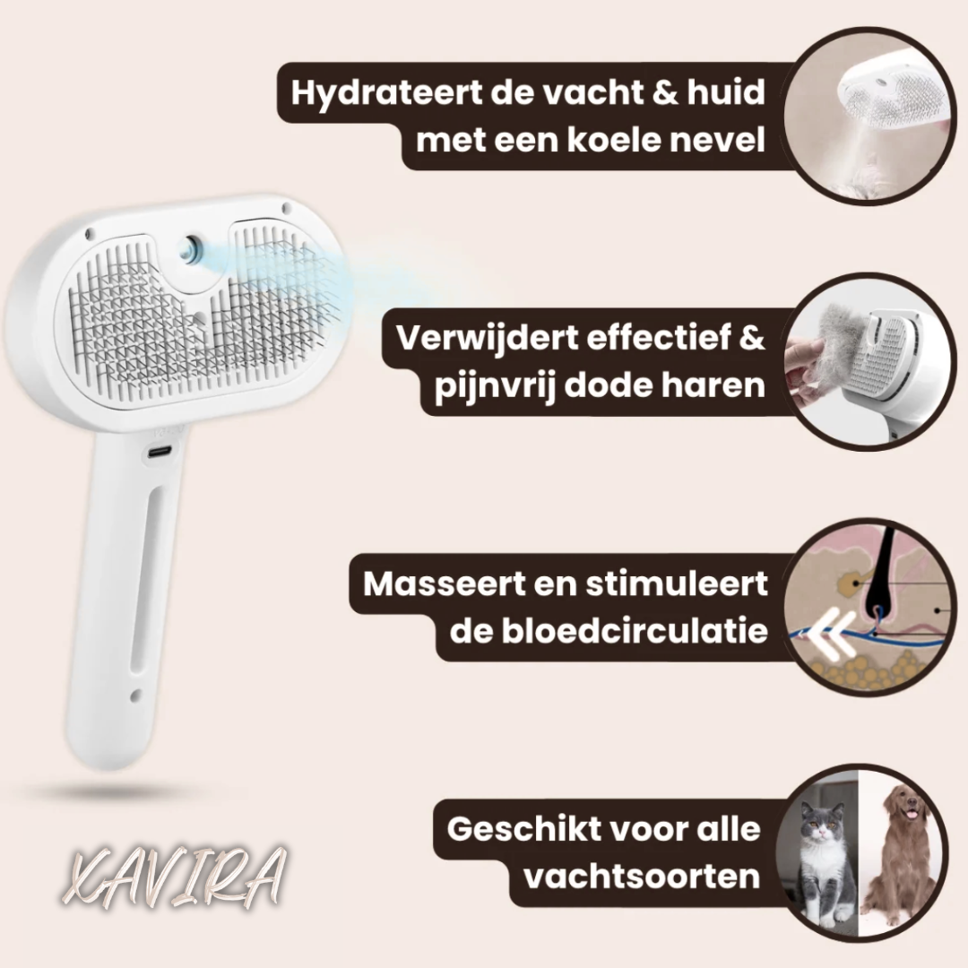 FurEase™ Zelfreinigende Huisdierborstel – Voor Hond & Kat