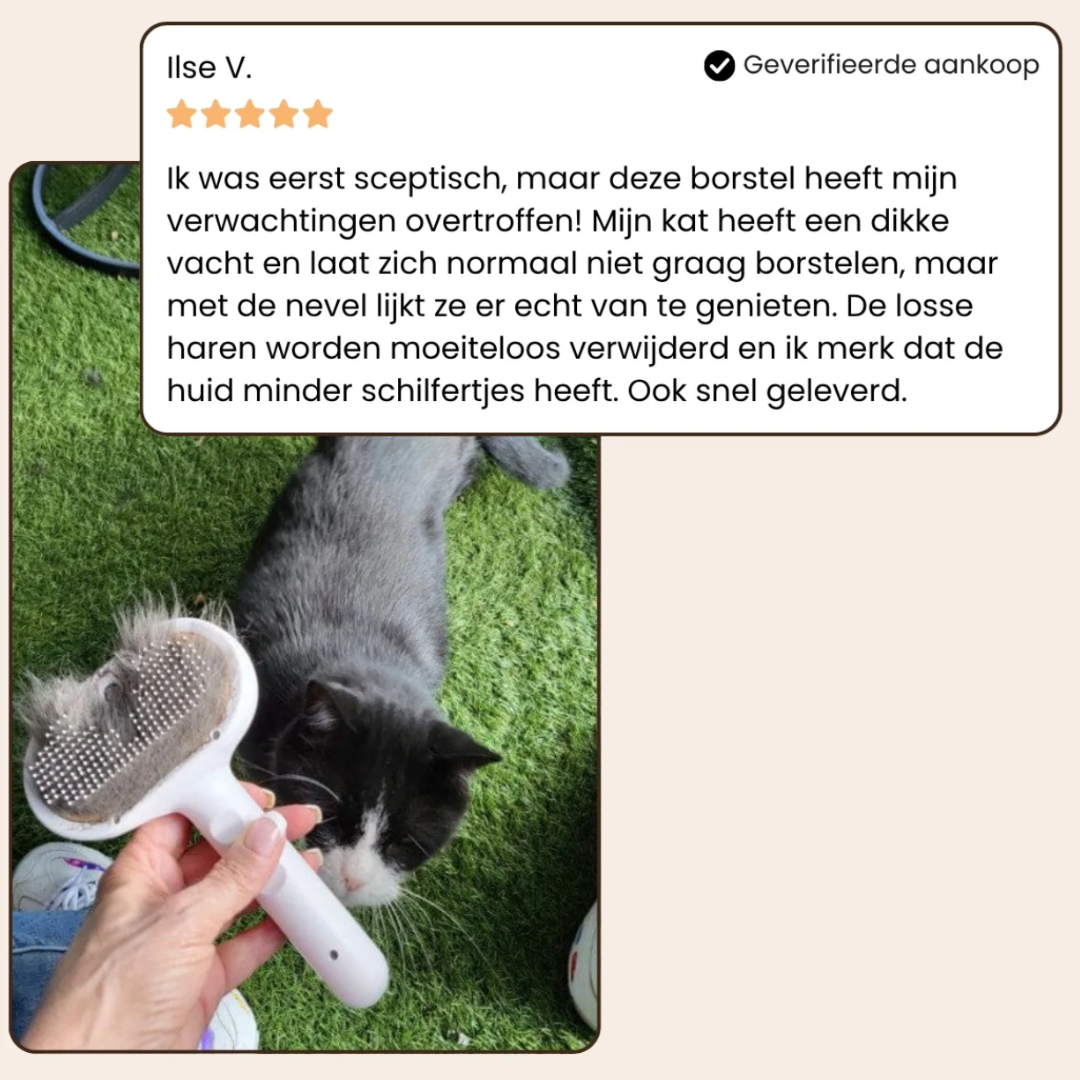 FurEase™ Zelfreinigende Huisdierborstel – Voor Hond & Kat
