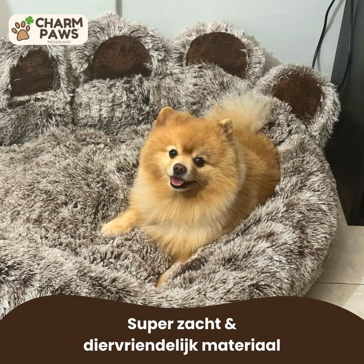 CharmPaws® Luxe Pootvormige Slaapmand - Voor Honden & Katten